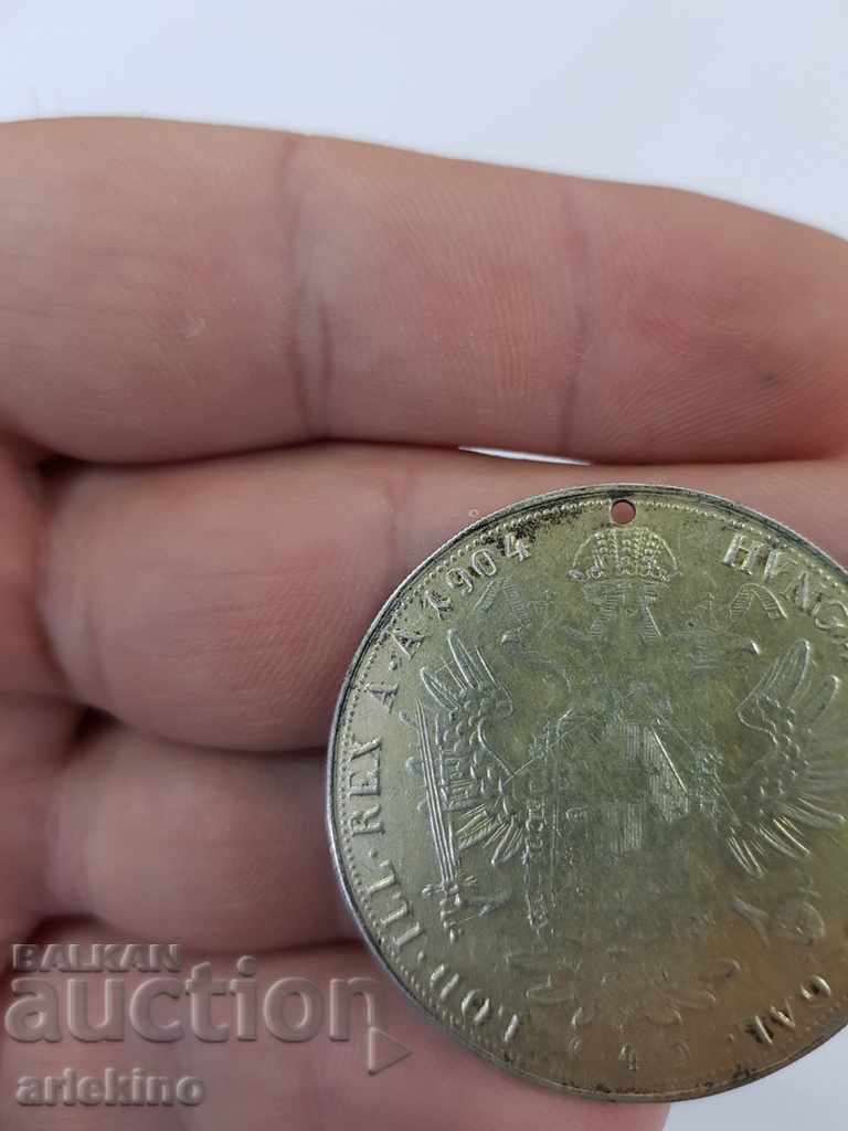 Silver coin pendar Austria 1904 - 5 Silver coin pendar Austria 1904 - 5