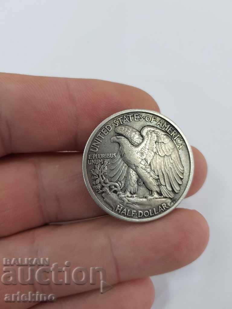 Сребърна американска монета HALF DOLLAR 1937 г.