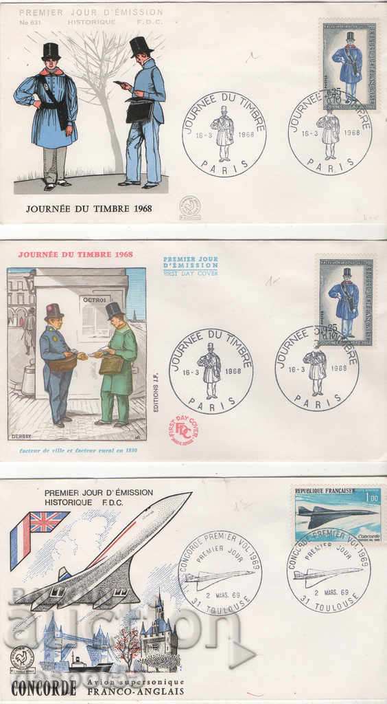1967-68. France. First day envelopes.