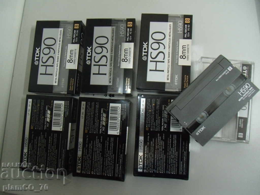 № * 5525 casete video TDK HS90 8 mm - 7 bucăți - neutilizate