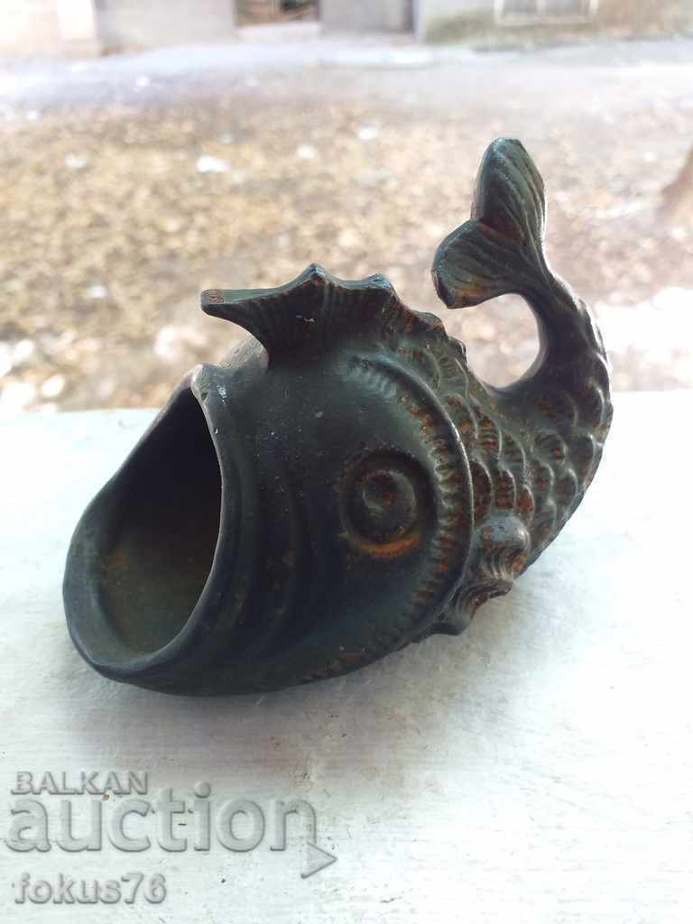 Lovely old cast iron fish figurine - 7 Lovely old cast iron fish figurine - 7