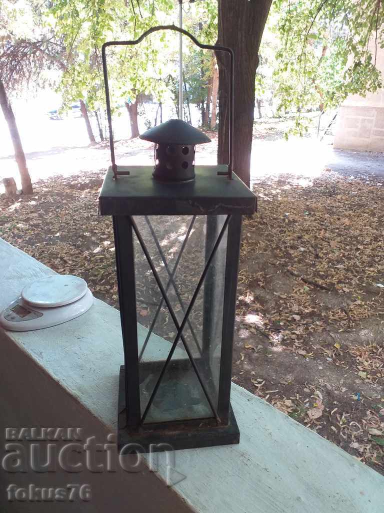 Old metal candle lantern