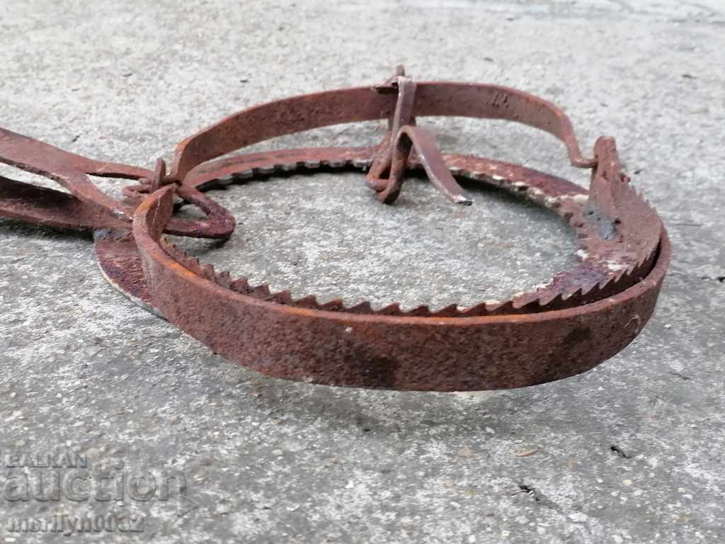 Old hand forged trap, wrought iron - 6