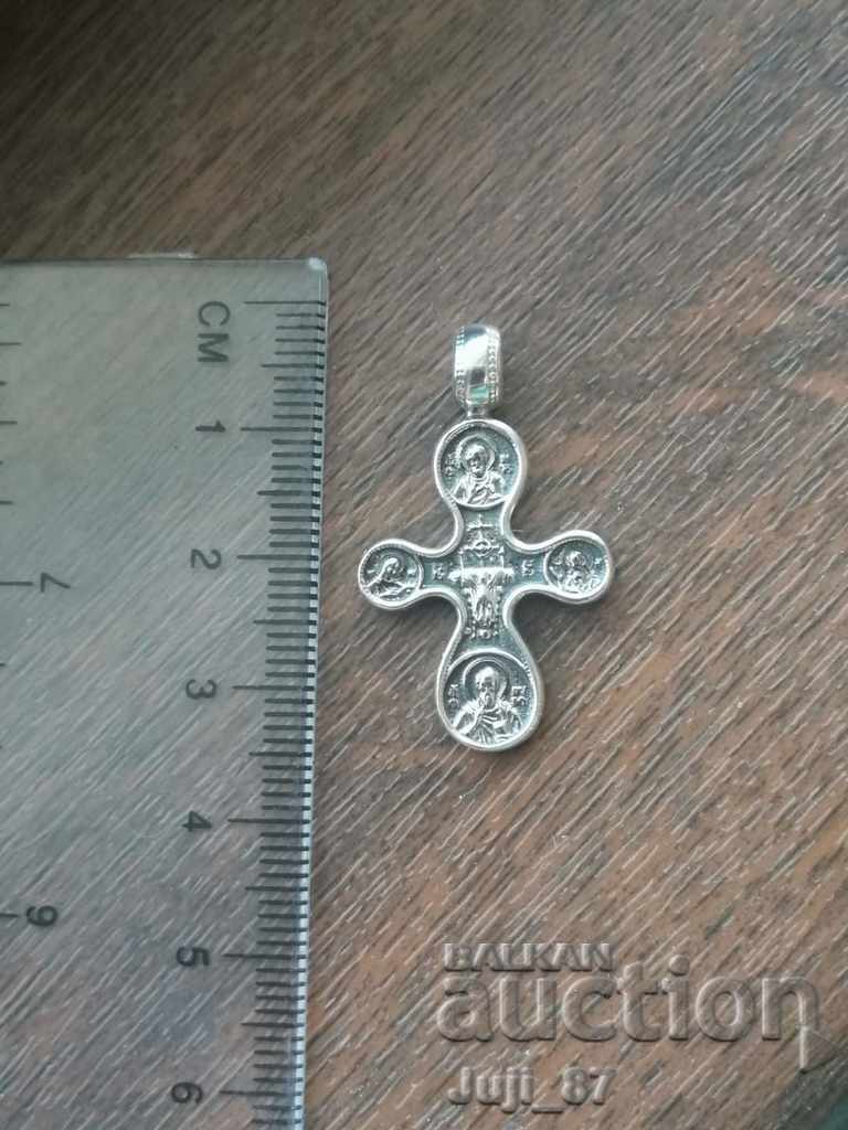 Crucea dublă argintie nouă