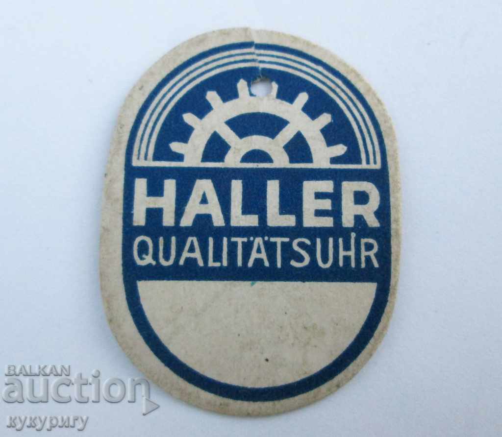 Delivery of Old antique advertising label from for HALLER pocket watch Delivery of Old antique advertising label from for HALLER pocket watch