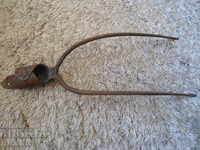 Old tool, pitchfork, two-horned