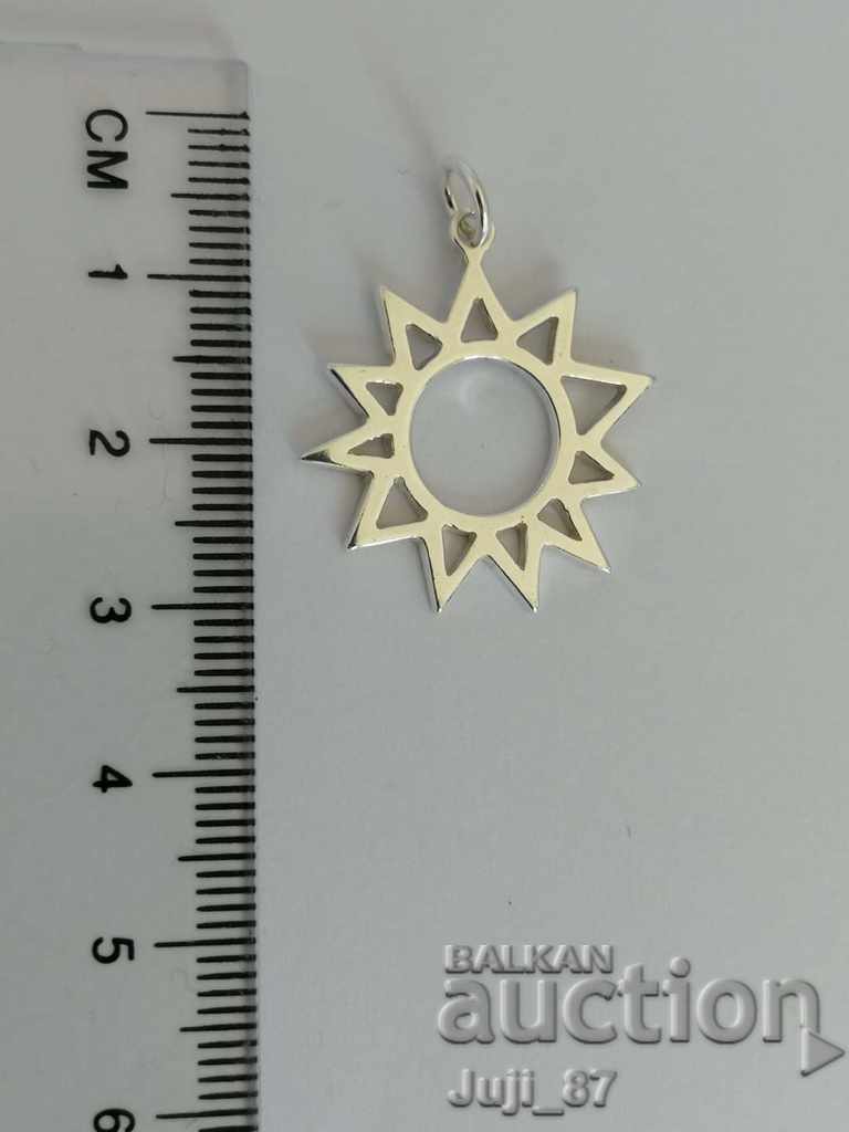 New silver sun pendant