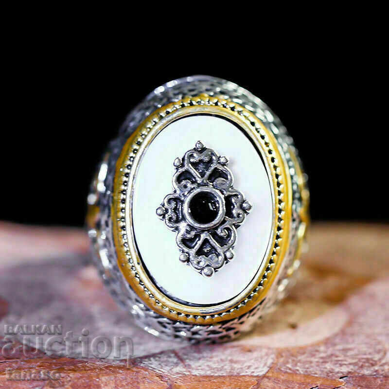 Auction Retro style ring with zircon Auction Retro style ring with zircon