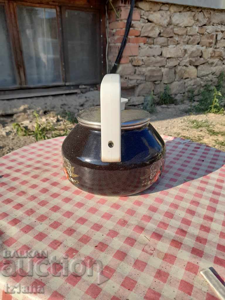 Old enamel teapot with price 35.00 BGN | € 17.90 Old enamel teapot with price 35.00 BGN | € 17.90