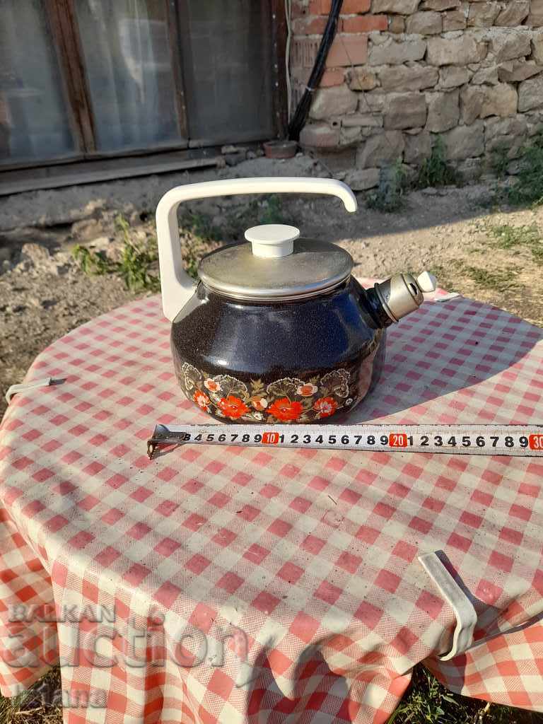 Auction Old enamel teapot Auction Old enamel teapot