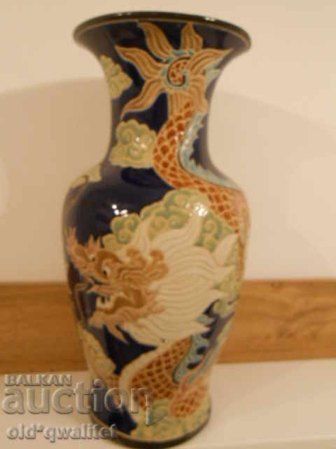 LARGE VASE, height approx. 58 cm, magnificent with relief