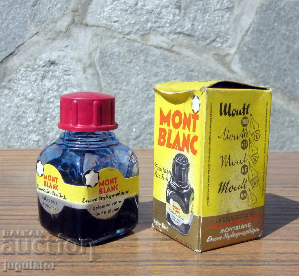 Licitație cerneală vintage Montblanc sticla și cutie MONTBLANC Licitație cerneală vintage Montblanc sticla și cutie MONTBLANC
