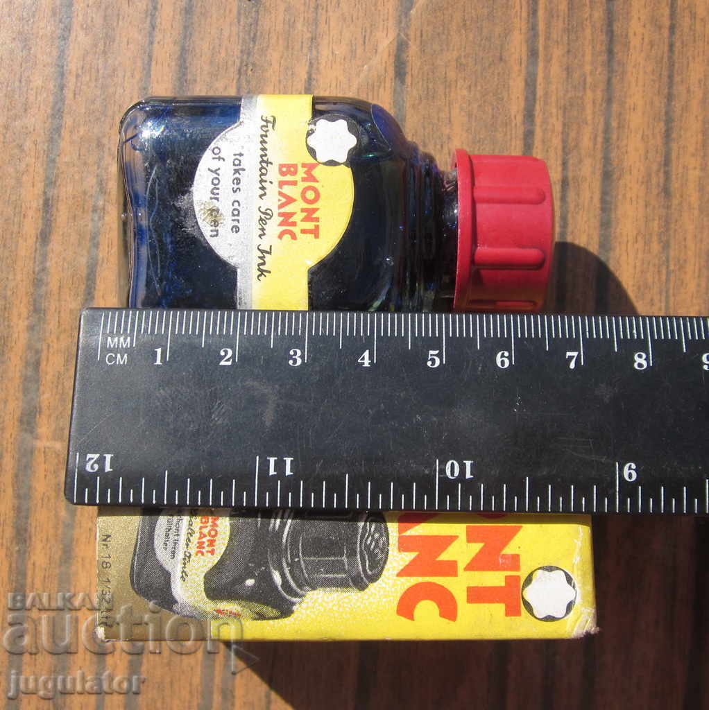 vintage Montblanc ink MONTBLANC glass bottle and box - 7