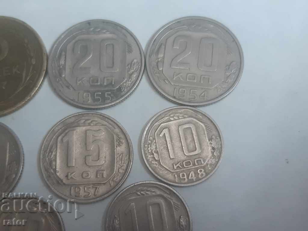 Delivery of 5, 10, 15 and 20 kopecks in 1948, 54, 55 and 57 Russia, USSR - 8 pcs Delivery of 5, 10, 15 and 20 kopecks in 1948, 54, 55 and 57 Russia, USSR - 8 pcs