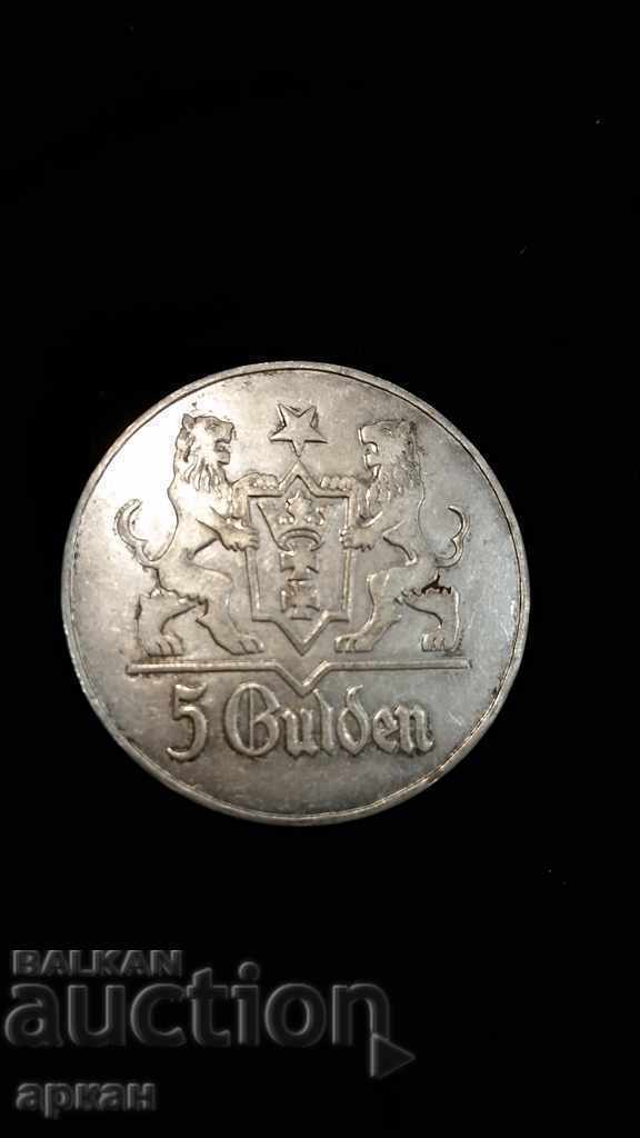Delivery of 5 Gulden 1927 Danzing Silver Coin Delivery of 5 Gulden 1927 Danzing Silver Coin