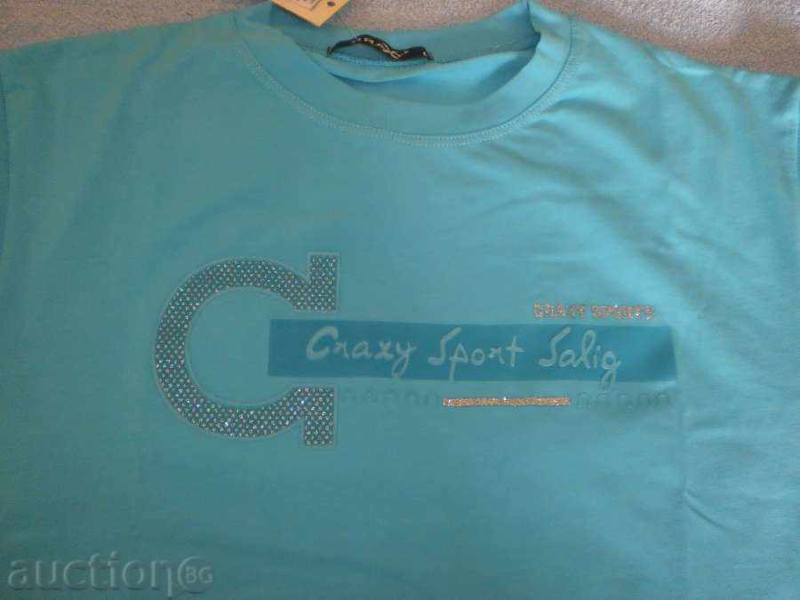Luxury men's T-shirt in turquoise color, size XL