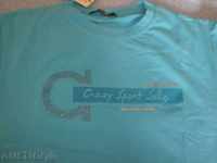 Luxury men's T-shirt in turquoise color, size XL