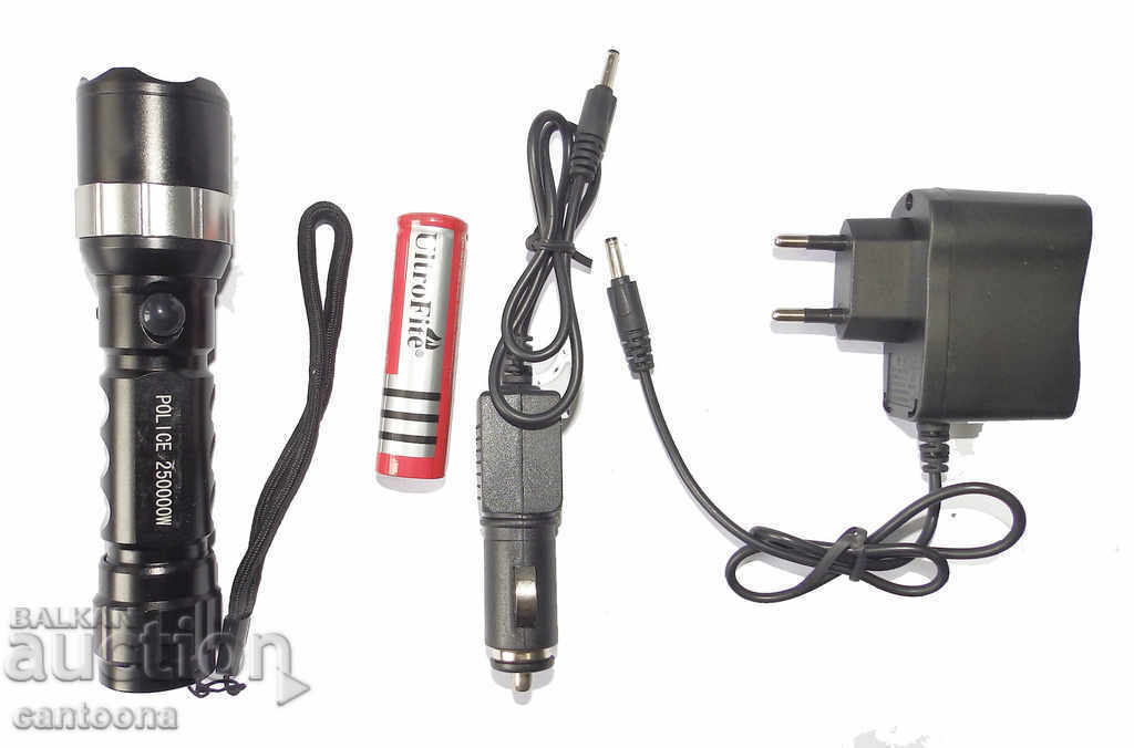 Powerful flashlight POLICE CREE T6 with - 1000 lumens with price 17.99 BGN | € 9.20