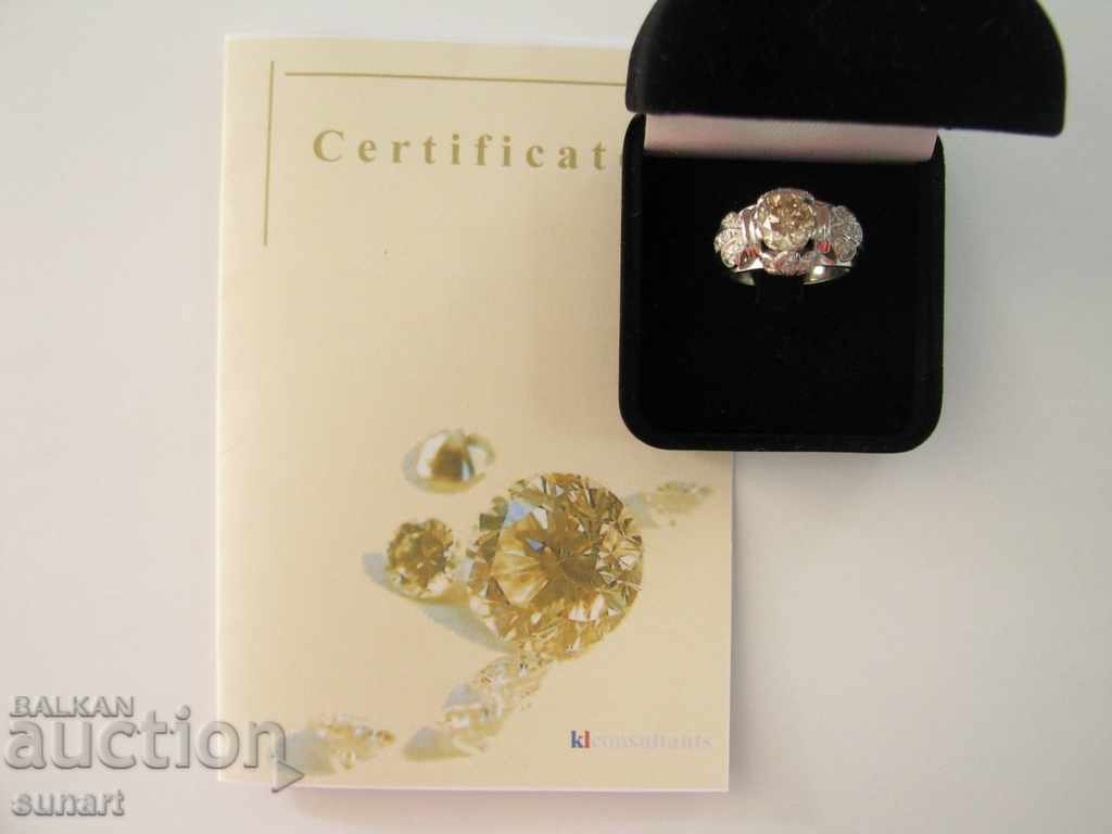 RING WITH DIAMONDS 2.78 ST SI Platinum with diamond certificate