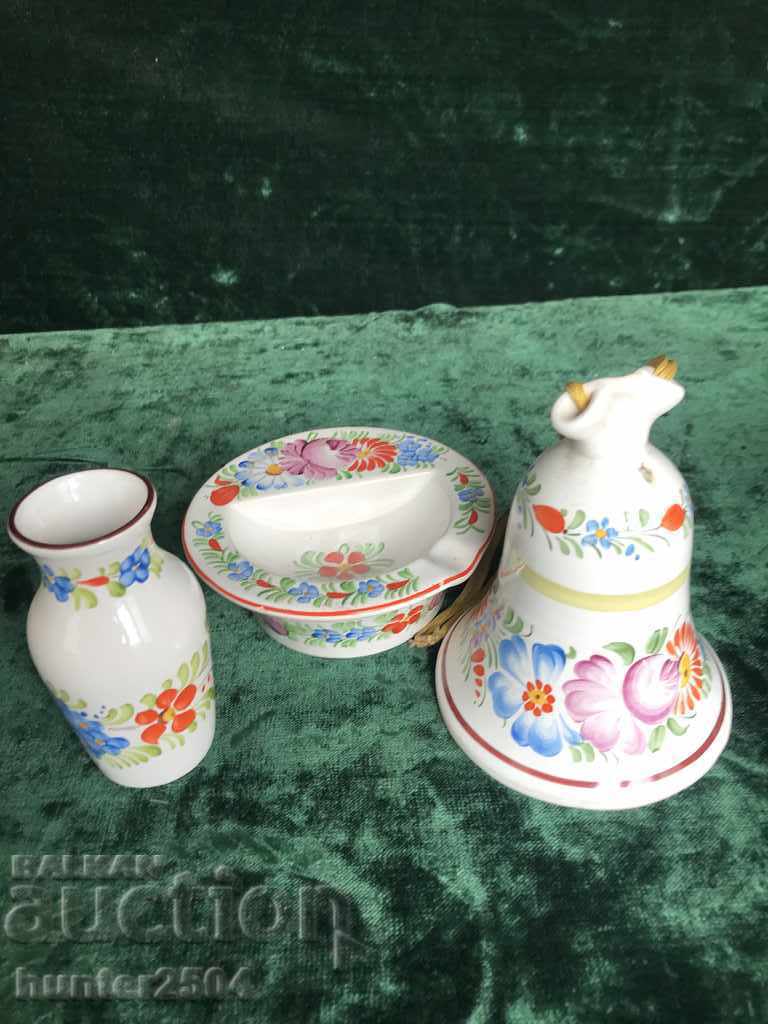 Clopoțel, scrumieră și vază Cehoslovacia