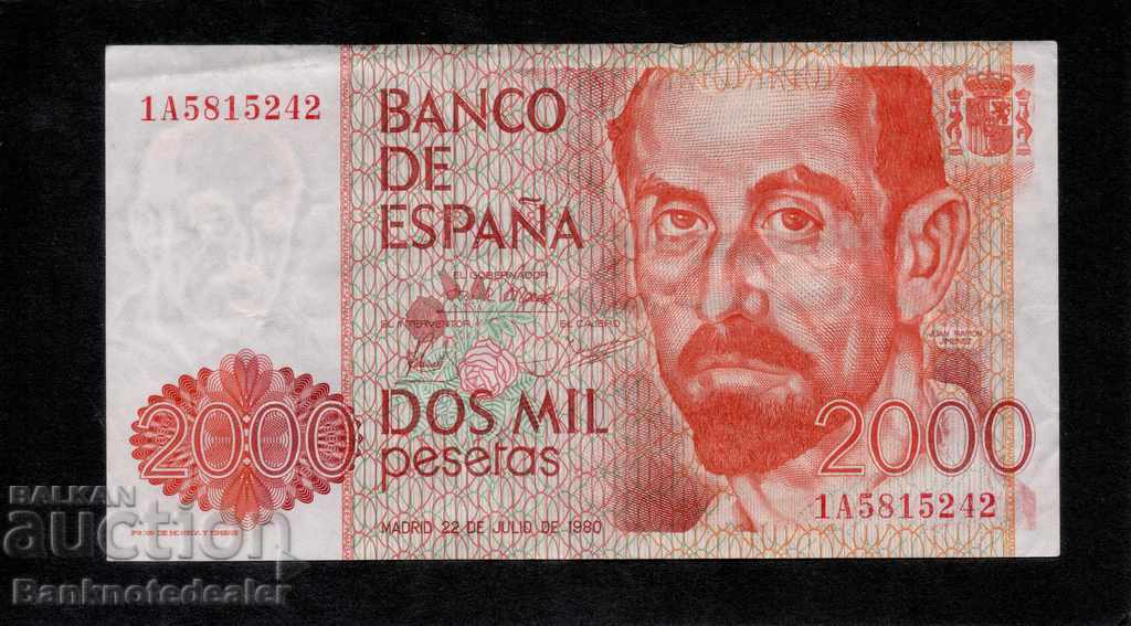 Spanish 2000 Pesetas 1980 Ref 5242