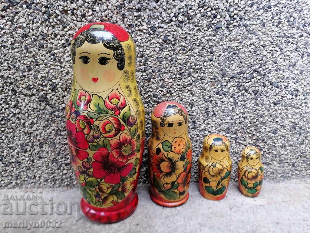 Детска играчка кукла матрьошка матрьошки 4 броя СССР