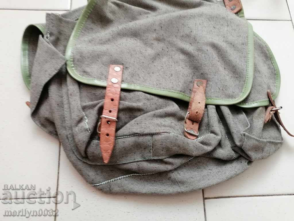 Geantă veche din pânză, rucsac, geantă de voiaj, sac, geantă de umăr - 7