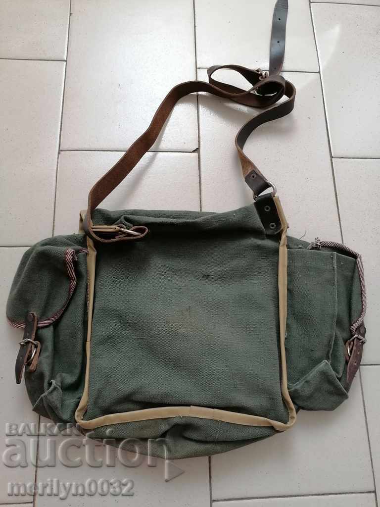 Auction  An old canvas bag, a backpack, a dry bag, a bag, a mesh
