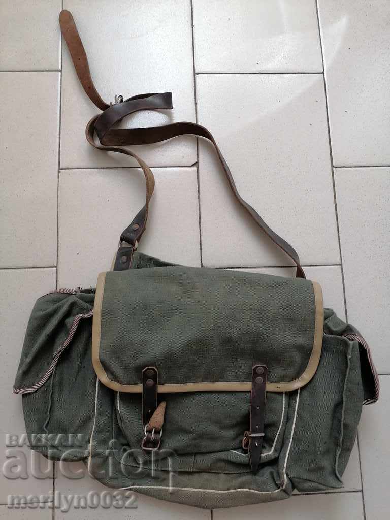 Old canvas bag, backpack, rucksack, duffel bag, sack