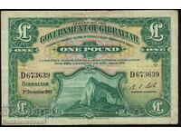 Gibraltar 1 Pound 1949 Pick 18b Ref 3639