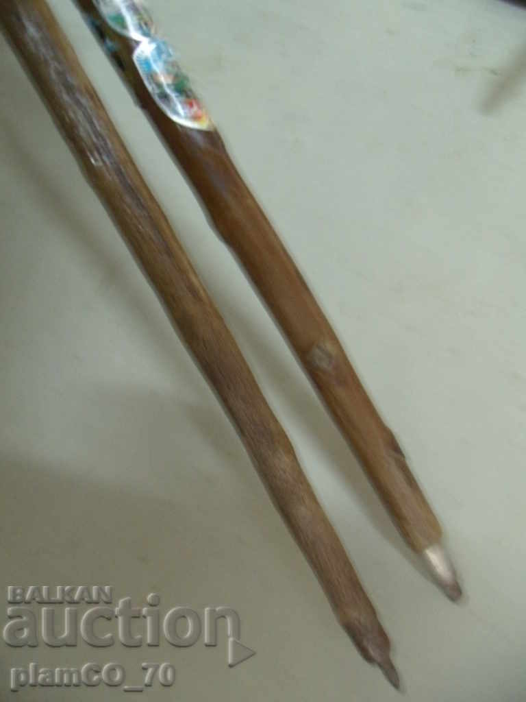 № * 5556 old Tyrolean canes with badges - two pieces - 7 № * 5556 old Tyrolean canes with badges - two pieces - 7