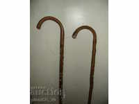 № * 5556 old Tyrolean canes with badges - two pieces