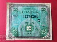 France Allied Military 2 Francs 1944 Pick 114 Ref 4204