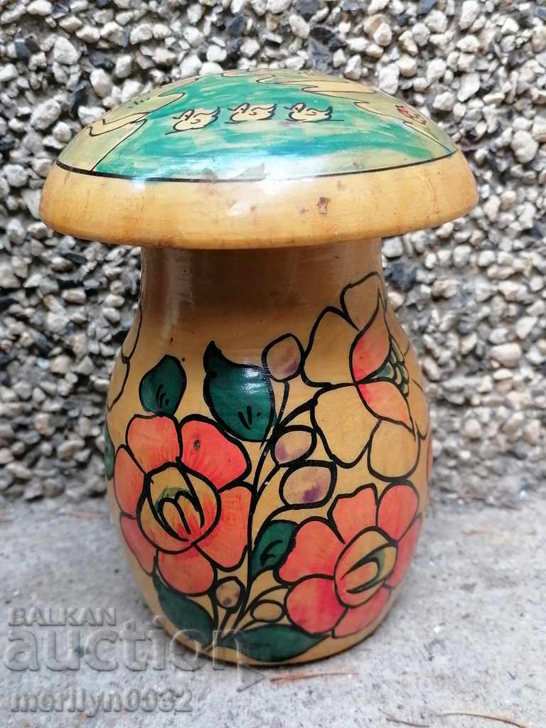 Toy hand-painted Matryoshka mushroom USSR wooden