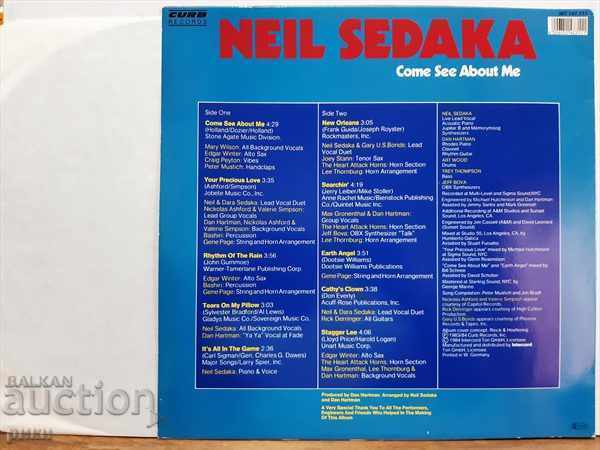 Neil Sedaka - Come See About Me 1984 with price 22.00 BGN | € 11.25 Neil Sedaka - Come See About Me 1984 with price 22.00 BGN | € 11.25
