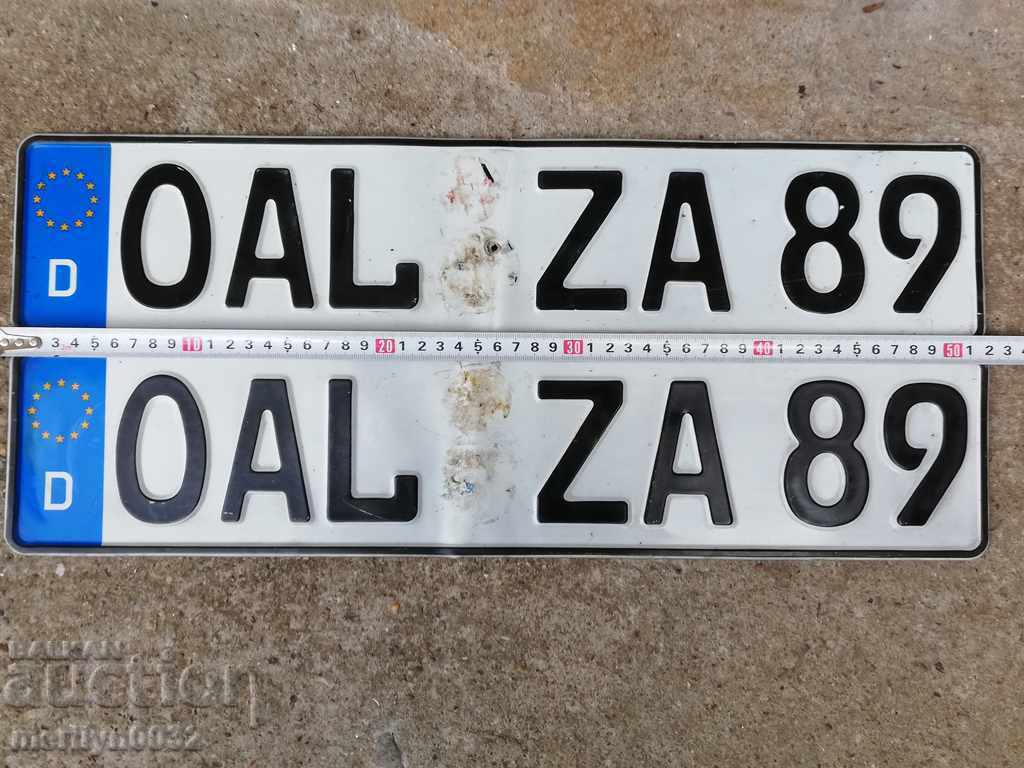 Delivery of A pair of numbers, registration number from a motor vehicle plate plate Delivery of A pair of numbers, registration number from a motor vehicle plate plate
