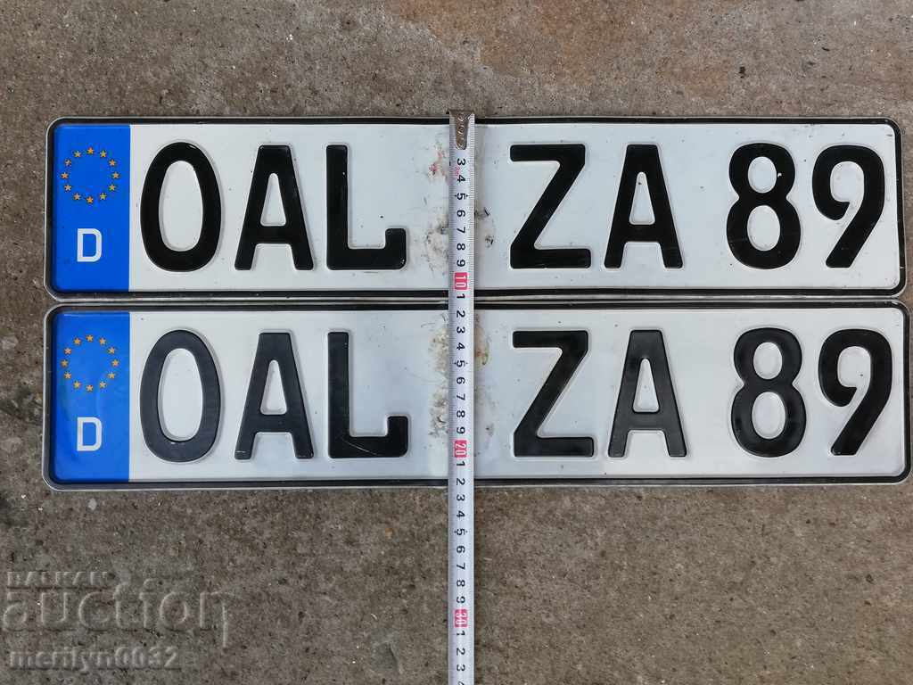 A pair of numbers, registration number from a motor vehicle plate plate - 5 A pair of numbers, registration number from a motor vehicle plate plate - 5