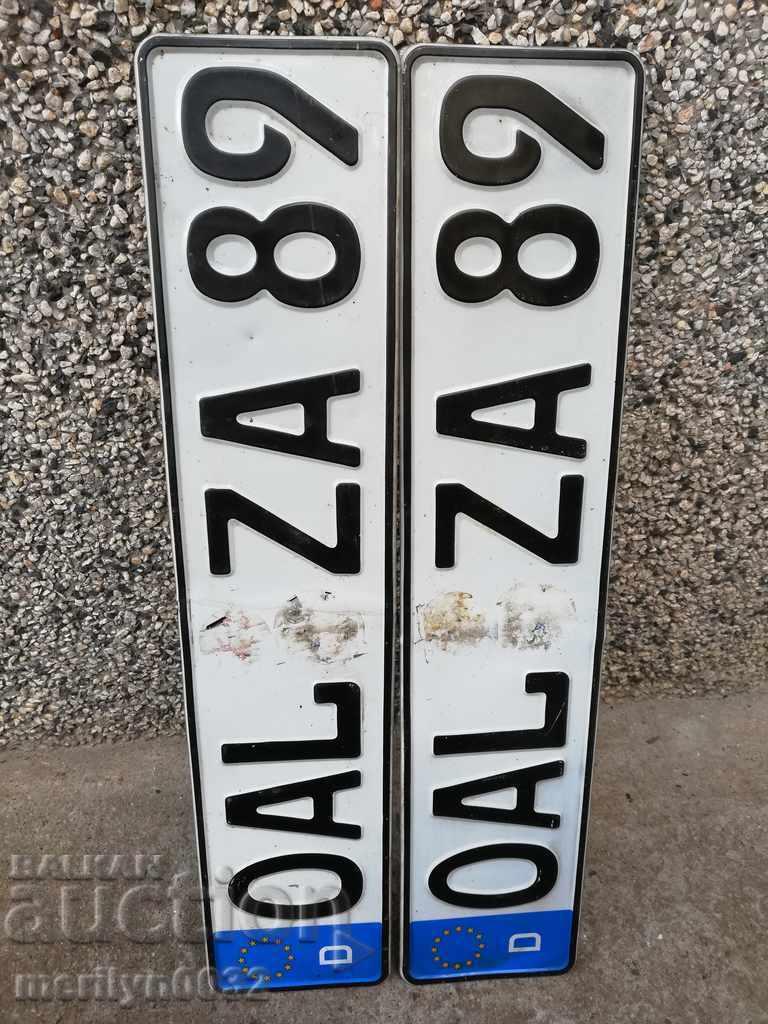 A pair of numbers, registration number from a motor vehicle plate plate - 6 A pair of numbers, registration number from a motor vehicle plate plate - 6