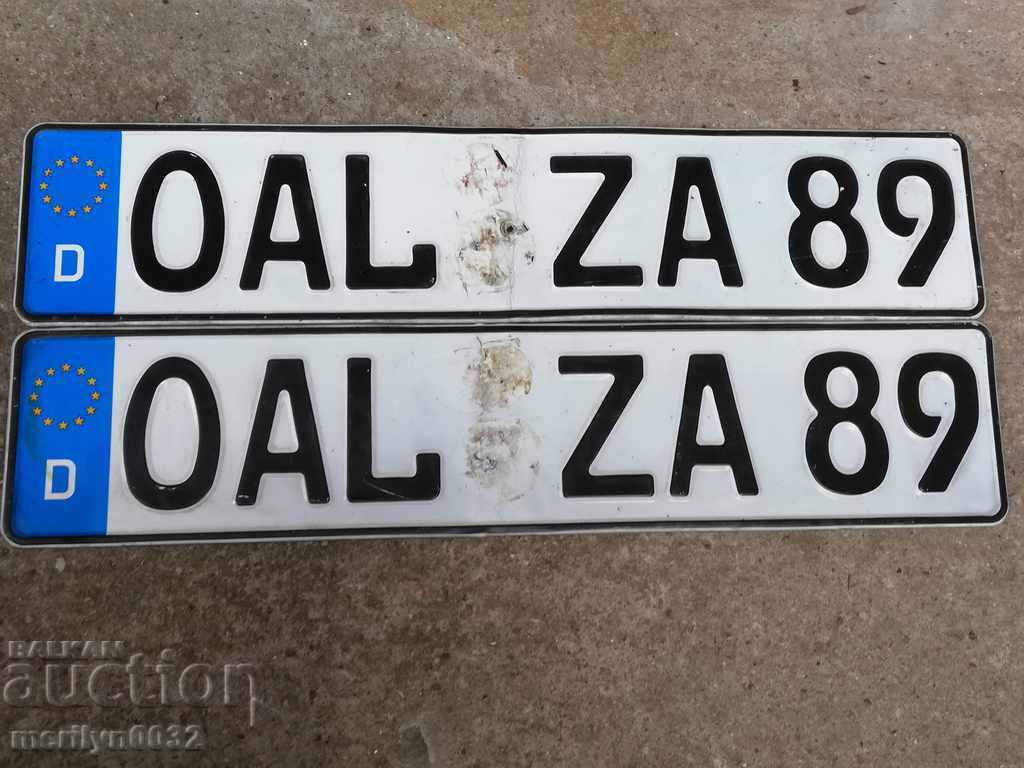A pair of numbers, registration number from a motor vehicle plate plate A pair of numbers, registration number from a motor vehicle plate plate