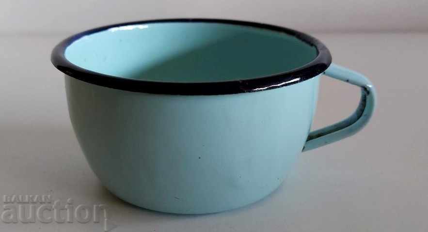 SOC UNUSED ENAMELED BLUE KANCHE CUP COFFEE TEA WATER