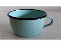SOC UNUSED ENAMELED BLUE KANCHE CUP COFFEE TEA WATER