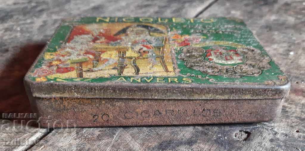 Παράδοση Συλλεκτικό μεταλλικό κουτί τσιγάρων Nicoleto 1900s