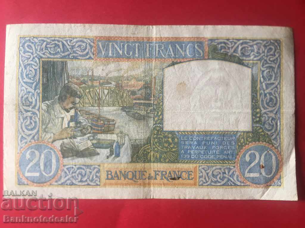 France 20 Francs 1941 Pick 92b Ref 5591 with price 45.00 BGN | € 23.01 France 20 Francs 1941 Pick 92b Ref 5591 with price 45.00 BGN | € 23.01