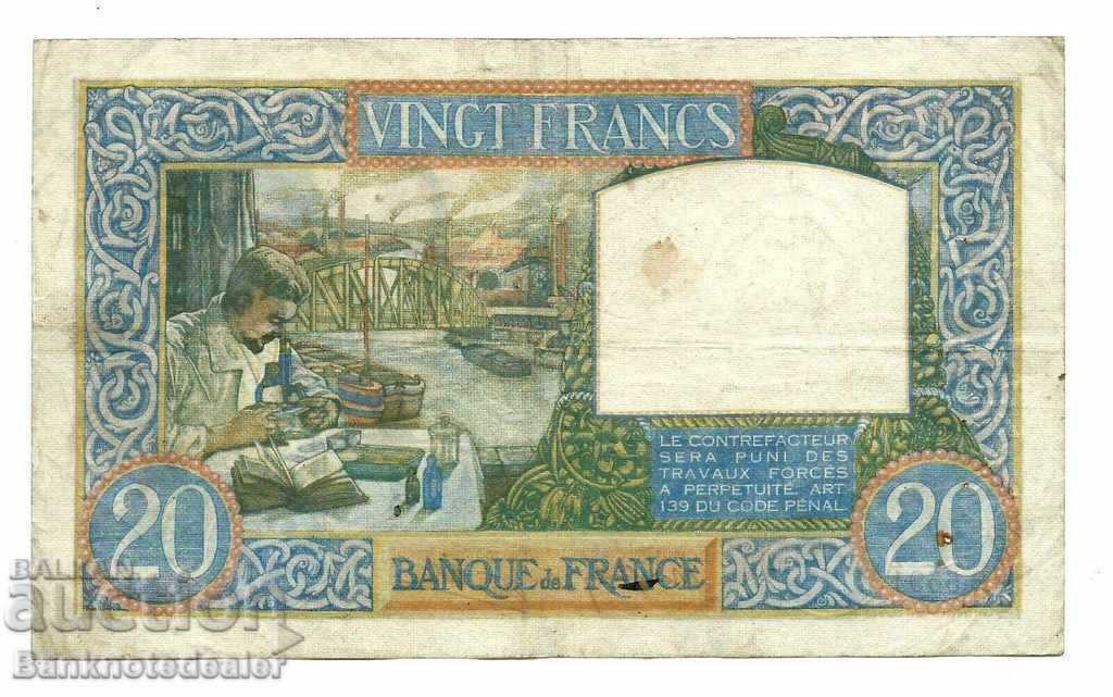 Auction France 20 Francs 1941 Pick 92b Ref 5591 Auction France 20 Francs 1941 Pick 92b Ref 5591