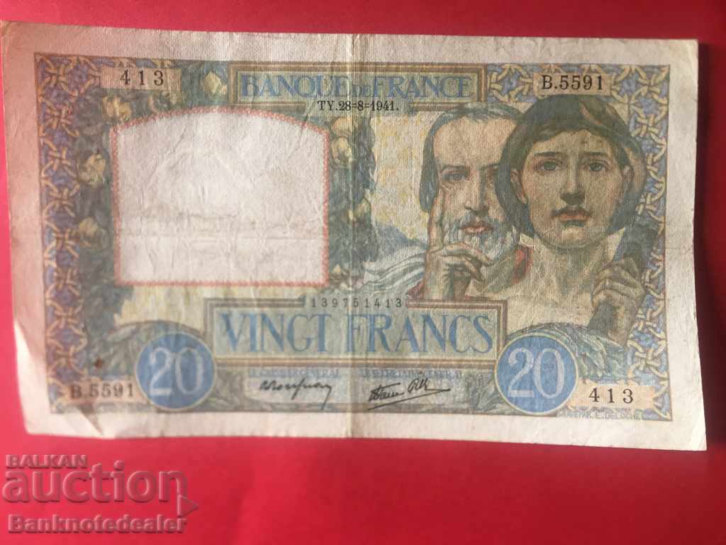 Delivery of France 20 Francs 1941 Pick 92b Ref 5591 Delivery of France 20 Francs 1941 Pick 92b Ref 5591