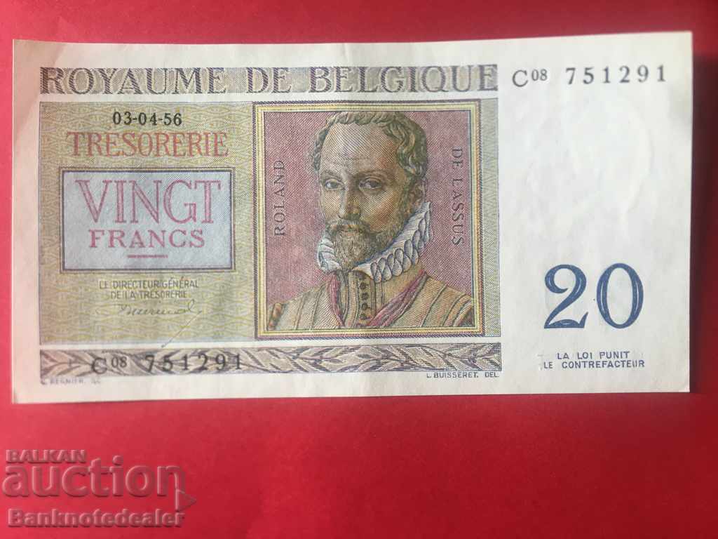Belgia 20 franci 1956 Alege 132b Ref 1291