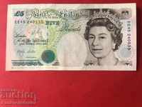 England Great Britain 5 Pounds 1990-91 Pick 382a Ref 0535