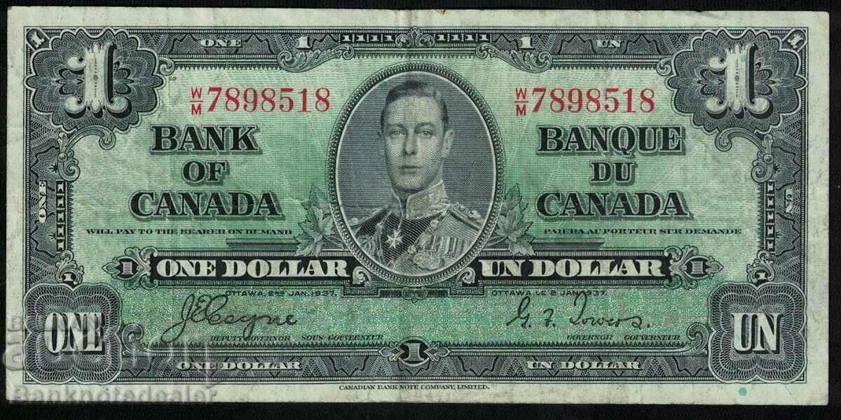 Canada 1 Dollar 1937 Pick 58 e Ref 8518
