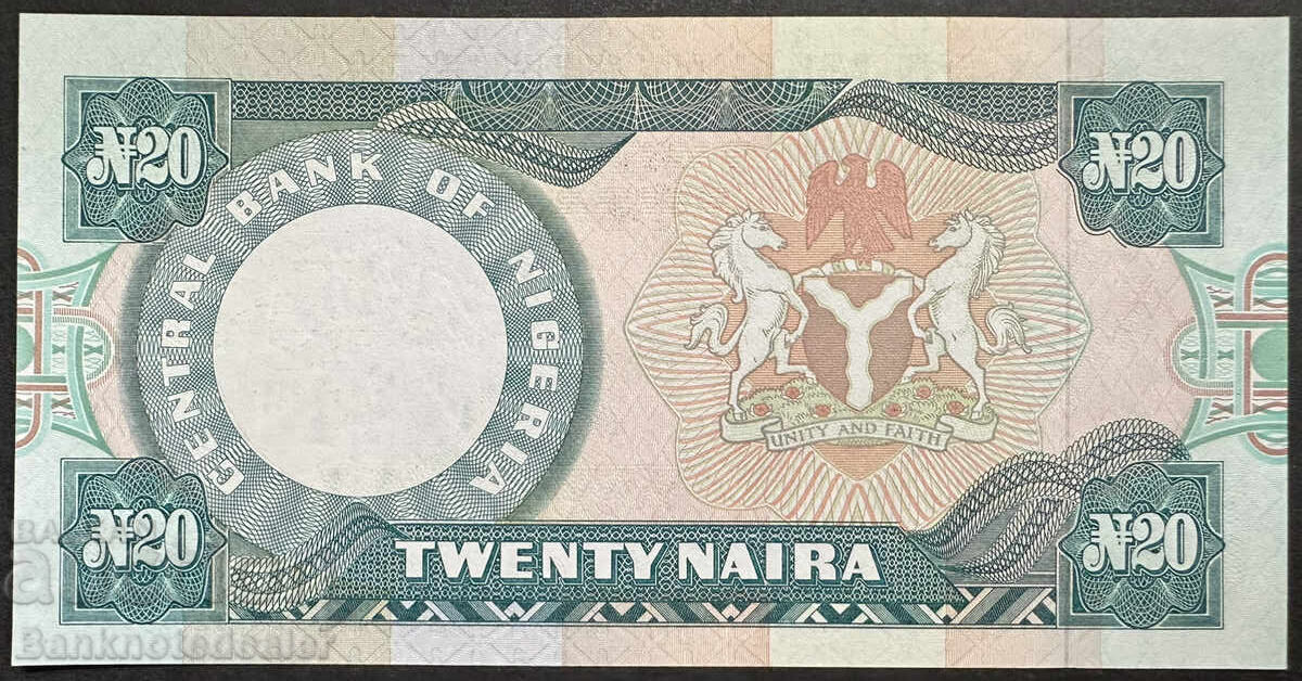 Nigeria 20 Naira 2001 Pick 26f Ref 5036 Unc with price 6.00 BGN | € 3.07 Nigeria 20 Naira 2001 Pick 26f Ref 5036 Unc with price 6.00 BGN | € 3.07