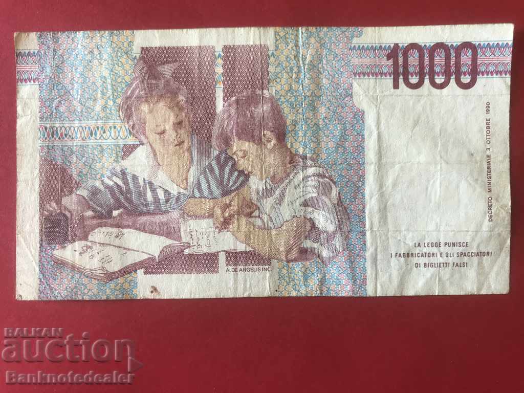 Italy 1000 Lire 1990 Pick 109 Ref 9888 with price 1.00 BGN | € 0.51